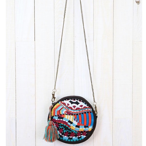 Round Beaded Crossbody Purse - Picture 2 of 8